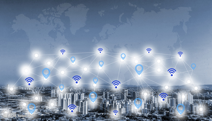 城市网络技术和通讯图标